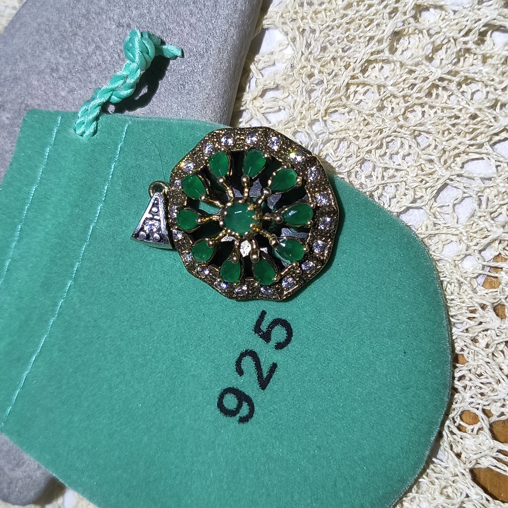Turkish Emerald .925 silver pendant